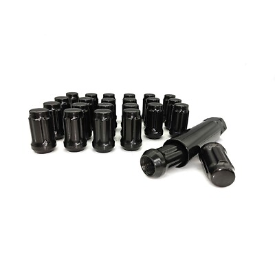 #ad 24 M12x1.25 Spline Lug Nuts Black 6 Spline Lug Nuts for Infiniti Nissan Subaru $25.89
