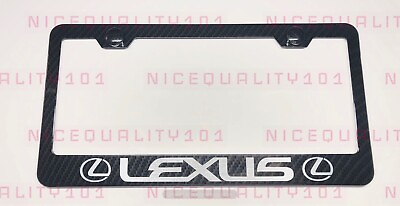 #ad Lexus W logo 100% Carbon Fiber Style Stainless Metal License Frame Holder $32.99