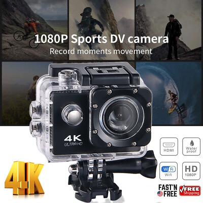 #ad 4K Action Camera Video Sport Camcorder Waterproof As Go pro Camera Wifi $29.65