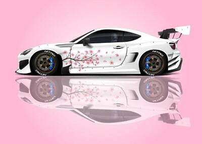 #ad Japanese Large Cherry Blossom Universal Car Truck Decal Side Stripe Sticker 2pcs $58.99