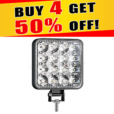 48W LED Work Light Bar Spot Pods Square Fog Lamp Offroad Driving Truck SUV ATV $10.99
