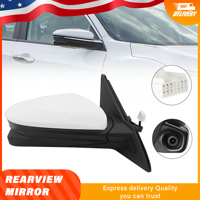 #ad Right White View Mirror Power Heated w Camera 11Pin For Honda Civic 2016 2021 $123.59