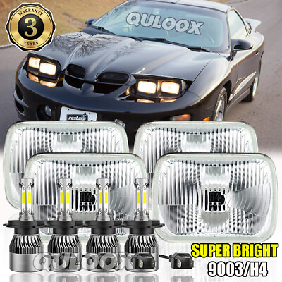 #ad 4Pcs 4X6quot; LED Headlights Hi Lo Beam DRL For Pontiac Trans Am 1998 2000 2002 $199.99