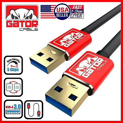 #ad #ad USB 3.0 A Male to A Male Cable Data Transfer Super Speed Power Charger Metal 6FT $8.99