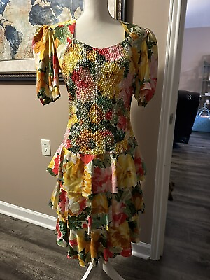 #ad Vintage Floral Union Made Dress Size 10 $50.00