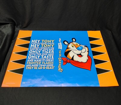 #ad Kelloggs Frosted Flakes Cereal Tony The Tiger 1998 Box Cover Art Concept #99724 $100.00