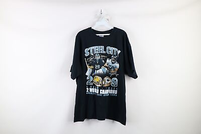 #ad Vintage Mens XL Faded 2009 Steel City Stanley Cup Super Bowl Champions T Shirt $31.45