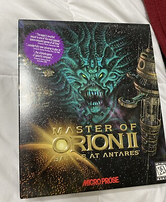 #ad Master of Orion 2 Battle at Antares CD Rom Game 1996 Microprose Big Box $39.99