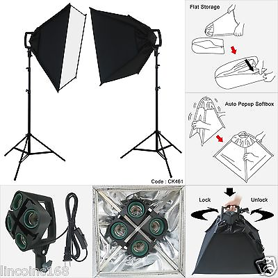 #ad 2000W Video Continuous Lighting Photography Softbox Light Stand Photo Studio Kit $109.00
