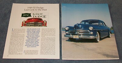 1949 52 Dodge History Info Article quot;Last Link to the Pastquot; Wayfarer Meadowbrook $13.99