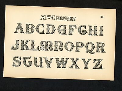 #ad 11th Century Calligraphy Draughtsmans Alphabet print 1877 Keuffel and Esser Co. $22.00