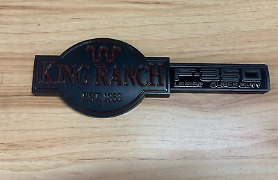 #ad 1pcs F350 King Ranch Lariat Logo For 03 07 Truck Fender Tailgate Emblem Black $19.79