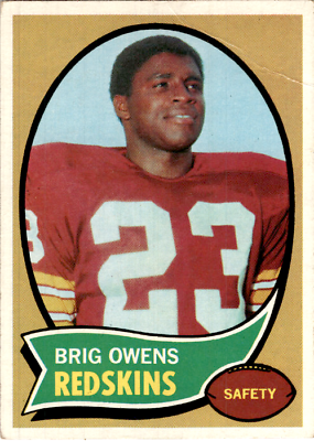 #ad 1970 Topps Football #69 Brig Owens Washington Redskins $2.89