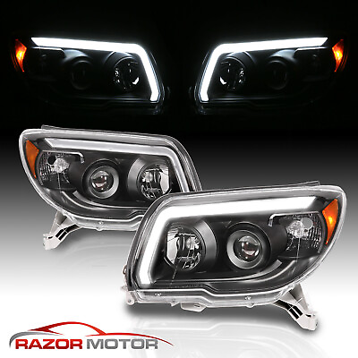 #ad 2006 2009 For Toyota 4Runner SUV Black LED Plank Style Projector Headlights Set $233.95