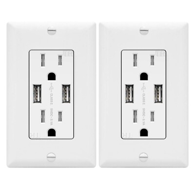 #ad 4 Pack TOPGREENER 3.1A USB Wall Outlet Charger 15A Tamper Resistant Receptacles $185.02