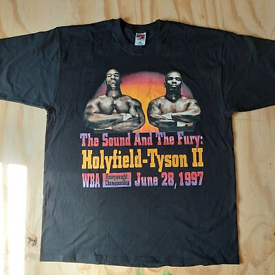 #ad Vintage Style Iron Mike Tyson vs holyfield T Shirt champions boxing shirt $16.99