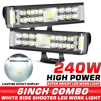 2X 6Inch 240W LED Spot Light Bar Car Pods Fog Lamp Offroad for Jeep Truck 4WD $21.84