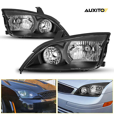 #ad 2x Black Fits 2005 2007 Ford Focus Headlamps Lamps Replacement LeftRight 05 07 $103.99