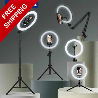 #ad LED Ring Light Photography Lighting Selfie Lamp USB Dimmable With Tripod Photo $43.22
