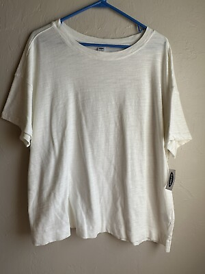 #ad New With Tags Old Navy Womens XL Plain White Short Sleeve T Shirt $9.99