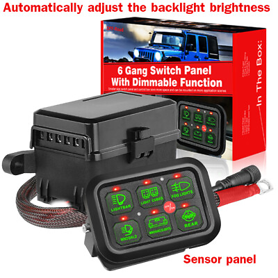 6 Gang Switch Panel 720W Dimmable Electronic Circuit System LED Work Light Bar $81.53