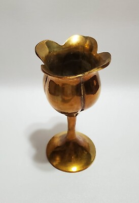 #ad Vintage Hampton Solid Brass Candle Holder Tulip Design Single 5.75quot; Tall $8.97