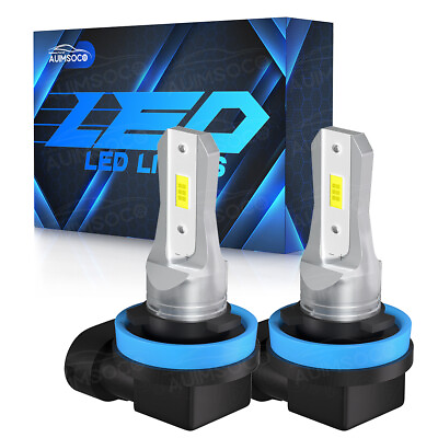 #ad 2x H8 H11 LED Headlight Kit Low Beam Bulb Bright White 6000K Fanless Wireless $19.99