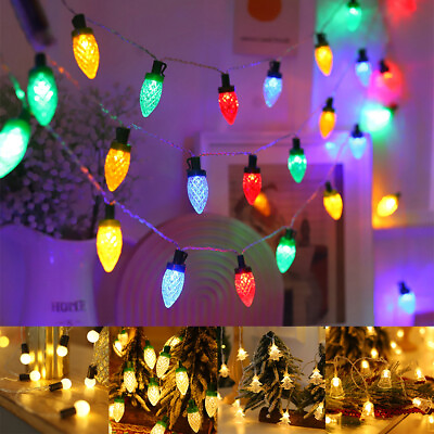 #ad Christmas Decorations Strawberry LED Strings Light Tree Jingle Bell String Light $10.19