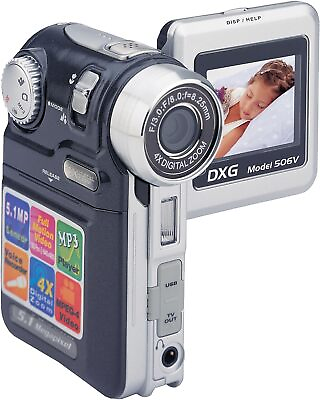 #ad DXG 5.0MP Digital Camcorder with Flash Memory DXG 506VK Black $36.99
