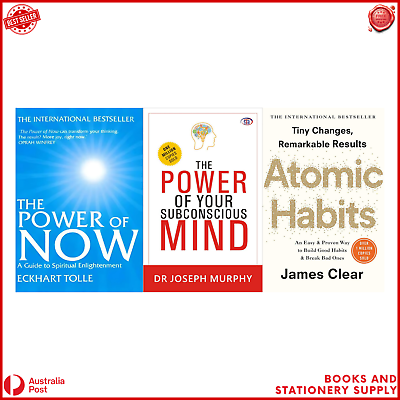 #ad Combo Set of 3 Books Power of now Power of Subconscious Mind Atomic Habits AU $44.88