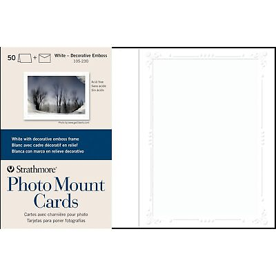 #ad 105 680 Photo Mount Cards White Decorative Embossed Border 100 Cards amp; Envel $110.19