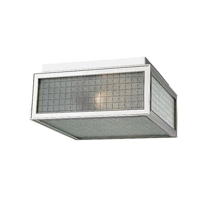#ad Two Light Flush Mount 10 Inches Wide by 5 Inches High Polished Nickel Finish $222.95