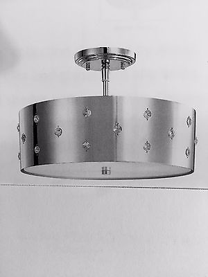 #ad Semi Flush Mount Ceiling Light Fixture Modern Chrome With Crystals. $189.91