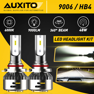 #ad CANBUS 9006 LED Headlight Super Bright Bulbs Kit White 20000LM High Low Beam HB4 $19.99