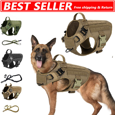 #ad NEW Tactical Dog Vest Harness – Military K9 Dog Training Vest – Working Dog $27.38