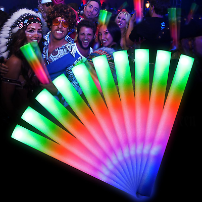 #ad 105 Pcs Colorful LED Vibrant Colors 3 Modes Glowing Foam Sticks Party Lights $55.96