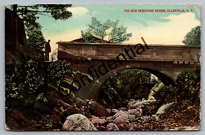 #ad View Of New Reservoir Bridge At Ellenville NY New York Litho Postcard I 96 $9.99
