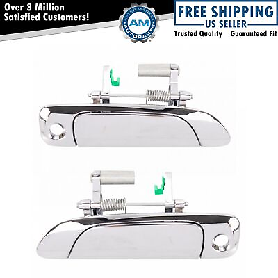#ad Door Handles Outside Exterior Chrome Front Pair Left amp; Right for 01 05 Civic $30.00