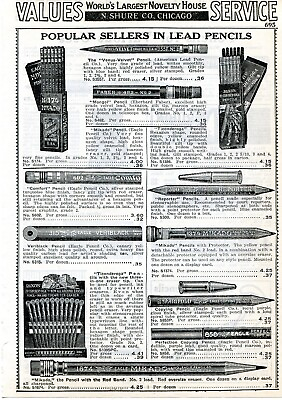 #ad 1938 Print Ad of Dixon Ticonderoga Venus Velvet Faber Eagle Mikado Pencils $8.99