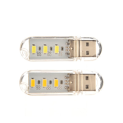 #ad 3LED Night Light Card Lamp Keychain White Pocket Mini USB Touch SwitY go C $1.54