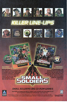 #ad 1998 SMALL SOLDIERS CD ROM Video Game PRINT AD WALL ART KILLER LINE UPS $13.64