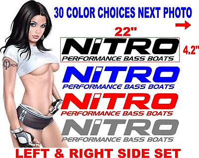 #ad NITRO PERFORMANCE BASS BOATS DECAL PAIR 2 MARINE BOAT DECALS 30 COLOR CHOICES $29.00