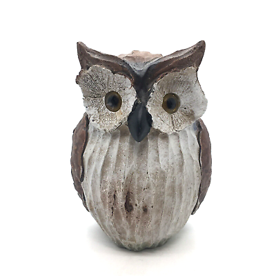 #ad Shabby Chic Resin Plastic Brown owl Bird Wild Animal Figure Figurine Ornament GBP 5.99