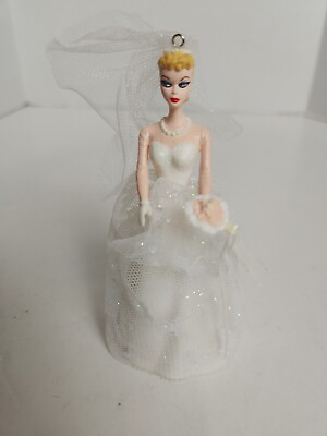 #ad Vintage New 1997 HALLMARK Wedding Day BARBIE Bride Keepsake Ornament $15.00