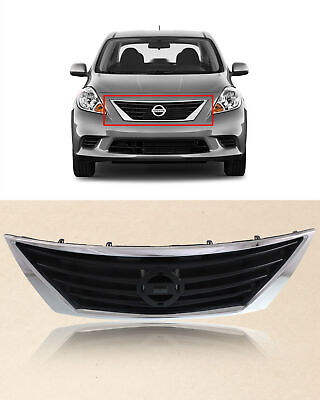 #ad Front Upper Grille Assembly for Nissan Versa Sedan 2012 2015 Chrome 623103BA5A $86.99