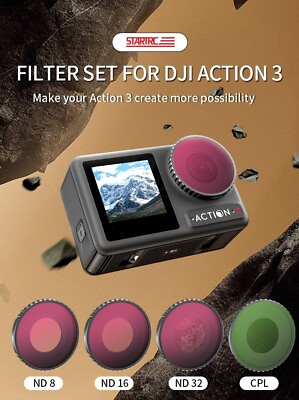 #ad Camera Lens Filter ND8 16 32 CPL Filter Set for DJI Action 4 Camera C $37.43