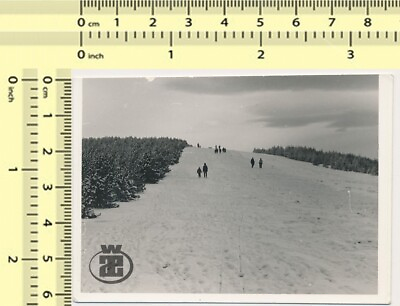 #ad 184 ORG VTG BW PHOTO Winter Snow Mountain People Silhouettes Abstract Nature Sky $24.99