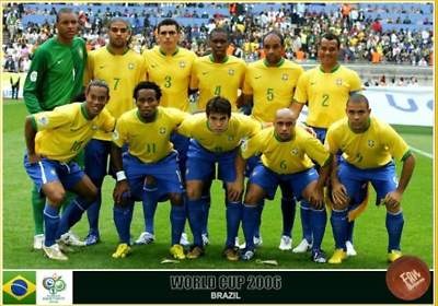 #ad Brazil WORLD CUP 2006 Home Shirt Camisa CBF Brasil Soccer Jersey Nike Mens sz L $83.99