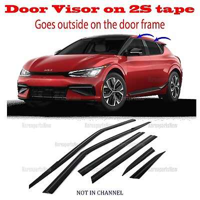 #ad 2S Tape Smoke Door Window Vent Visor Deflector ⭐6pcs⭐ for Kia EV6 2022 2024 $64.50