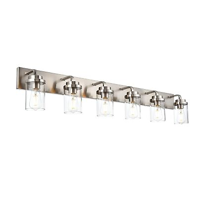 #ad 6 Light Brushed Nickel Wall Light Fixture Modern Bathroom Vanity Light Over M... $256.32